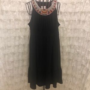 Torrid Black Embroidery Beaded Collar Dress XL